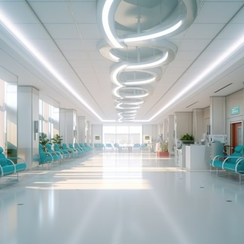 Interior of luxury hospital hall Generative AI